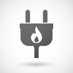 Isolated plug icon with a flame