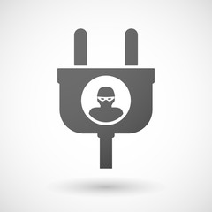 Isolated plug icon with a thief