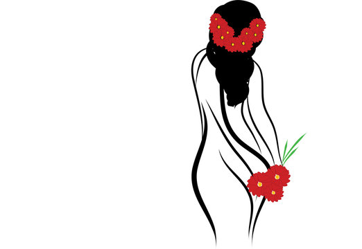 Tatuaggio donna con fiori rossi