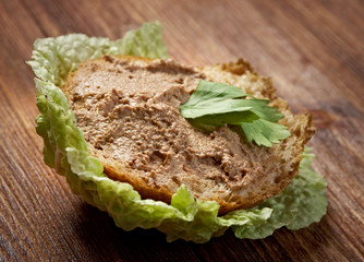 slice of bread with pate