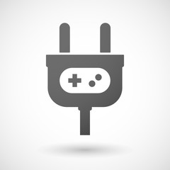 Isolated plug icon with a game pad