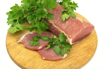 meat on the white background