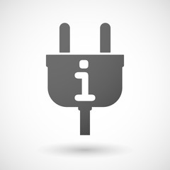 Isolated plug icon with an info sign