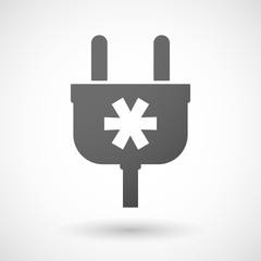 Isolated plug icon with an asterisk