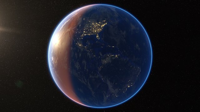 Spining Earth and zoom in. Planet Earth rotates, 4K Ultra HD.
Extremely detailed image, including elements furnished by NASA.