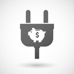 Obraz premium Isolated plug icon with a piggy bank