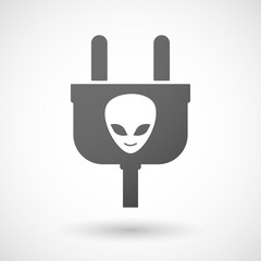 Isolated plug icon with an alien face