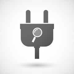 Isolated plug icon with a magnifier