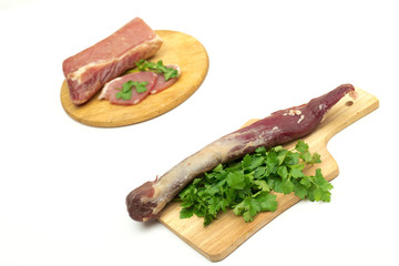 meat on the white background