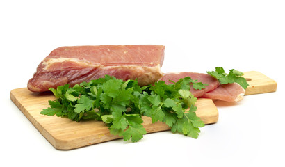 meat on the white background