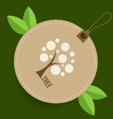 Nature banner. Ecology concept with tree background. Vector illu