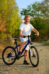 Fototapeta premium Mountain Bike cyclist riding outdoor