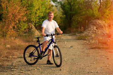 Fototapeta premium Mountain Bike cyclist riding outdoor