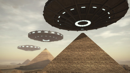 UFOs above Egypt pyramids © fredmantel