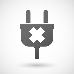 Isolated plug icon with an irritating substance sign
