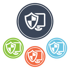 Computer under protection icon