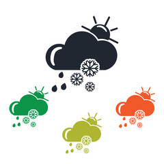 Snowy weather with rain icon