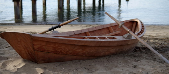 Boot am Strand bei San Francisco