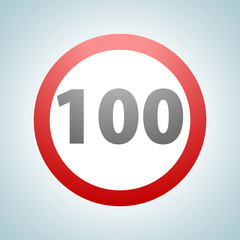 Restricting speed to 100 kilometers per hour traffic sign