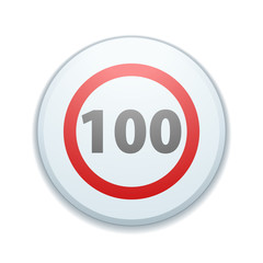 Restricting speed to 100 kilometers per hour traffic sign