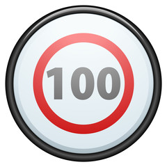 Restricting speed to 100 kilometers per hour traffic sign