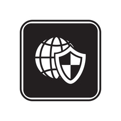 Computer net under protection icon