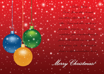 Fototapeta na wymiar Vector Christmas background with glossy balls
