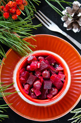 Traditional Ukrainian beetroot salad Vinegret