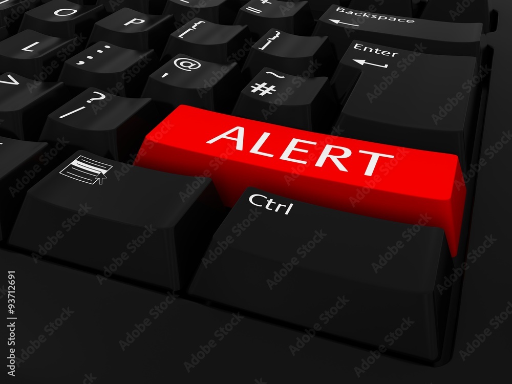 Poster red alert key keyboard background
