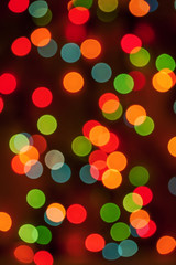 Multicolored defocused bokeh blurry lights, Christmas lights, fe