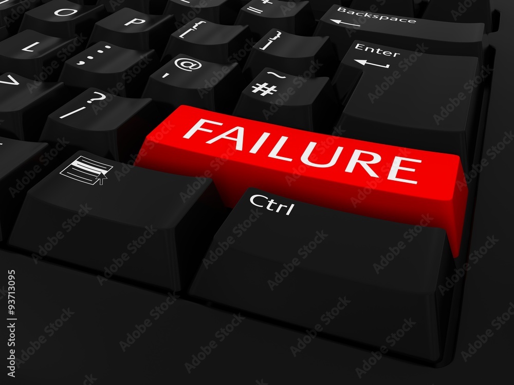 Poster red failure key keyboard background