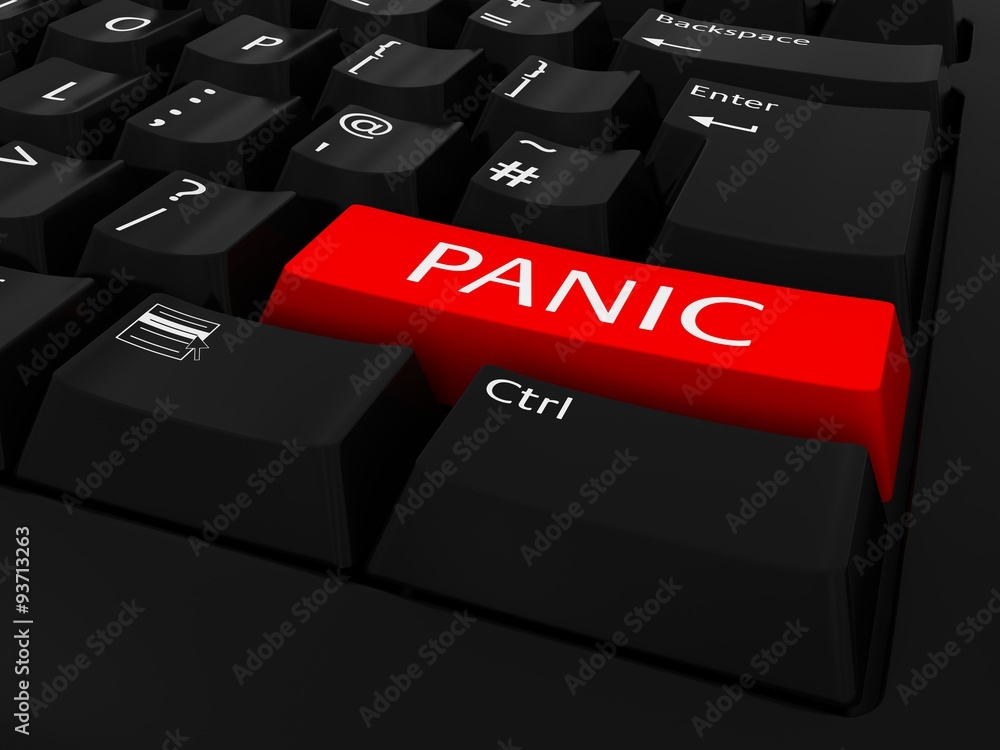 Poster red panic key keyboard background