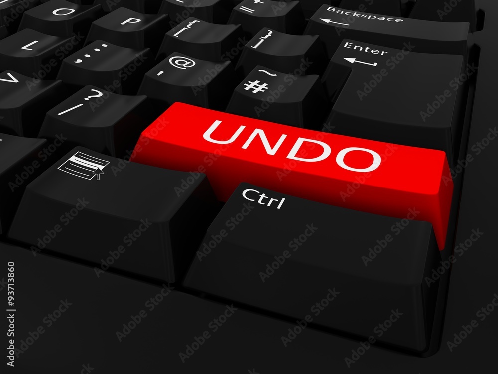 Poster red undo key keyboard background