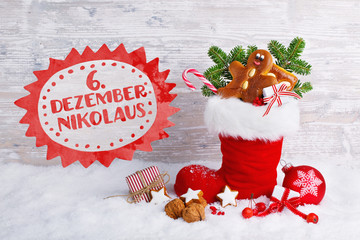 Werbung für den Nikolaustag  -  Gefüllter Nikolausstiefel