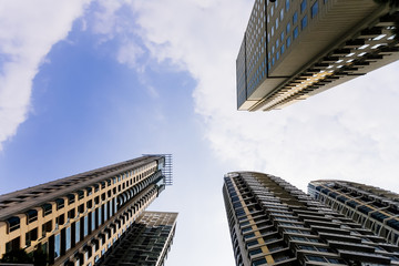 Low angle view of a skyscraper buildings