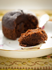 chocolate fondant with whipped cream