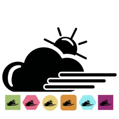 Wind with sun weather icon