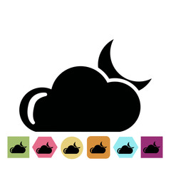 Cloudy night weather icon