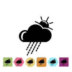 Partly cloudy with rain weather icon