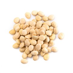 Almonds on white background