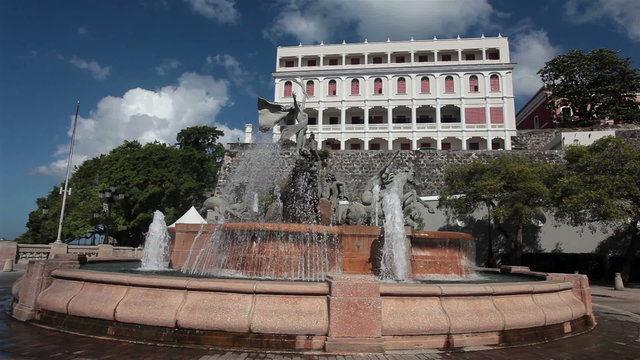Old San Juan Puerto Rico Las Raices Fountain HD 1682