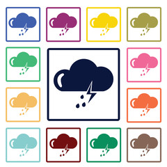 Storm with rain icon