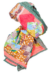 silk scarf in the style of patchwork isolated