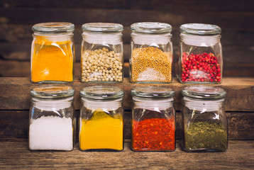Fototapeta na wymiar Spices in the jars