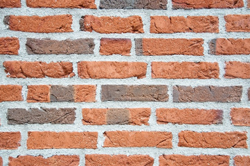 Brick wall background space full frame in brown shades.
