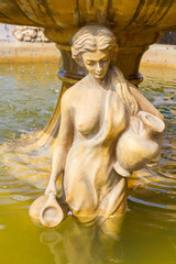 Fototapeta na wymiar Beautiful fountain made antique