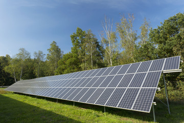 Solar Power Station in the autumn Nature