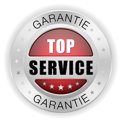 Roter Top Service Siegel mit silber Rand