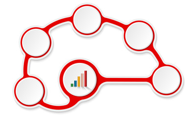 Vector circular text boxes for your text and colored graph