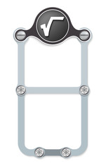 vector vertical frame with screws and radix symbol